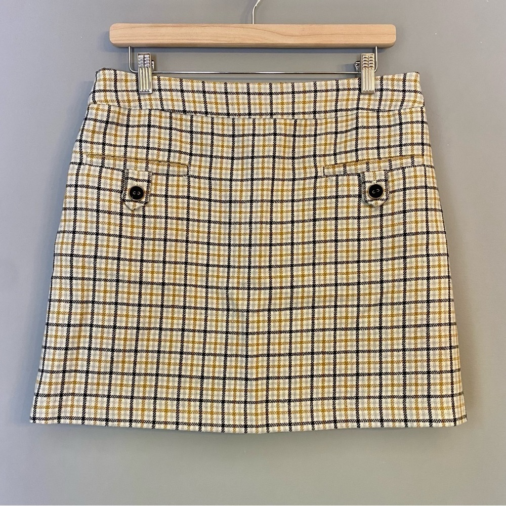 Jacob Preppy Plaid Wool Blend Mini Skirt